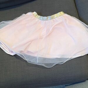Janie and Jack Pink Tulle Skirt with Gold Waistband